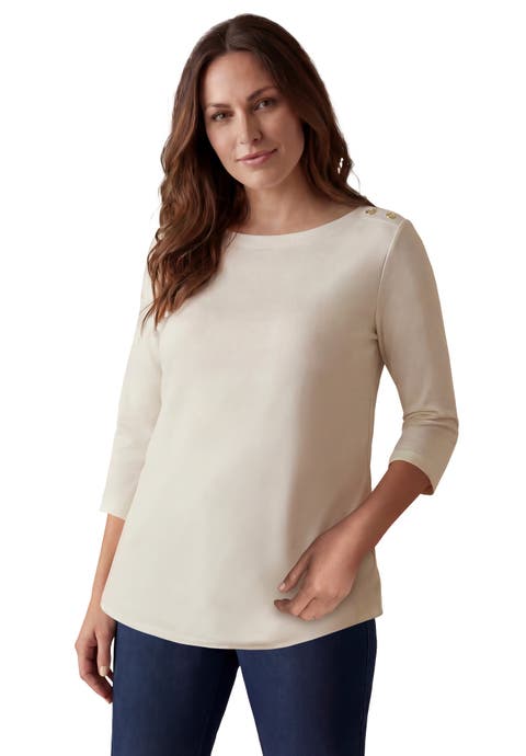 Stretch Cotton Boatneck Tunic