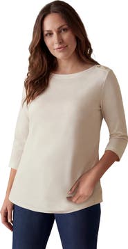 Jessica London Stretch Cotton Boatneck Tunic