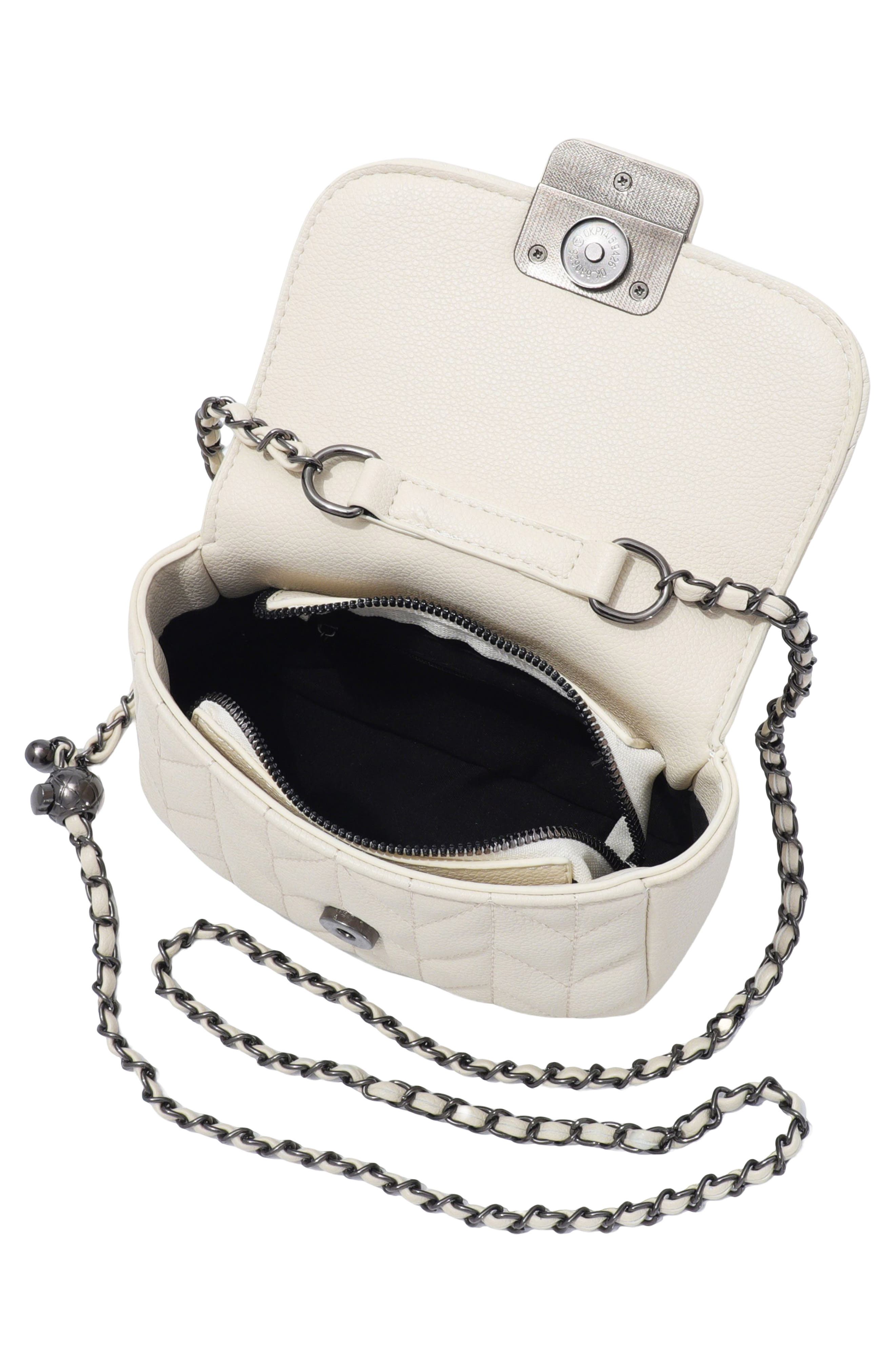 Quilted Shoulder Bag, Alternate, color, WHITE