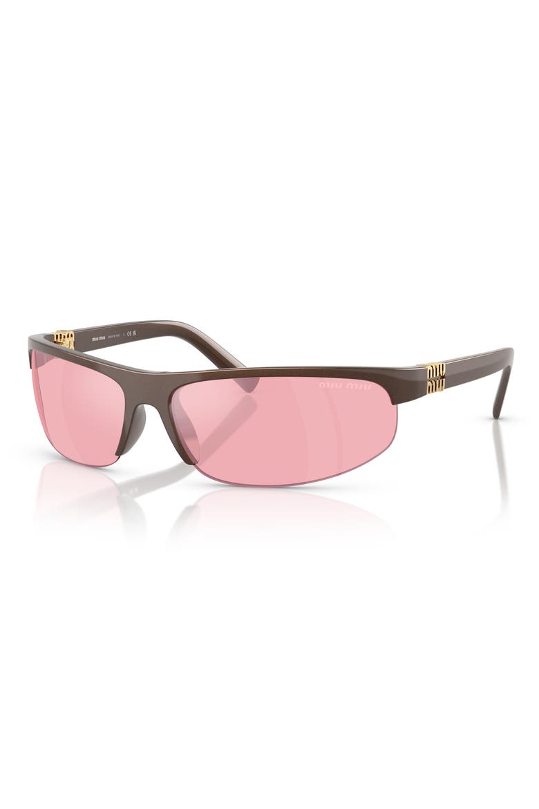 68mm Gradient Oversize Oval Sunglasses, Alternate, color, PINK