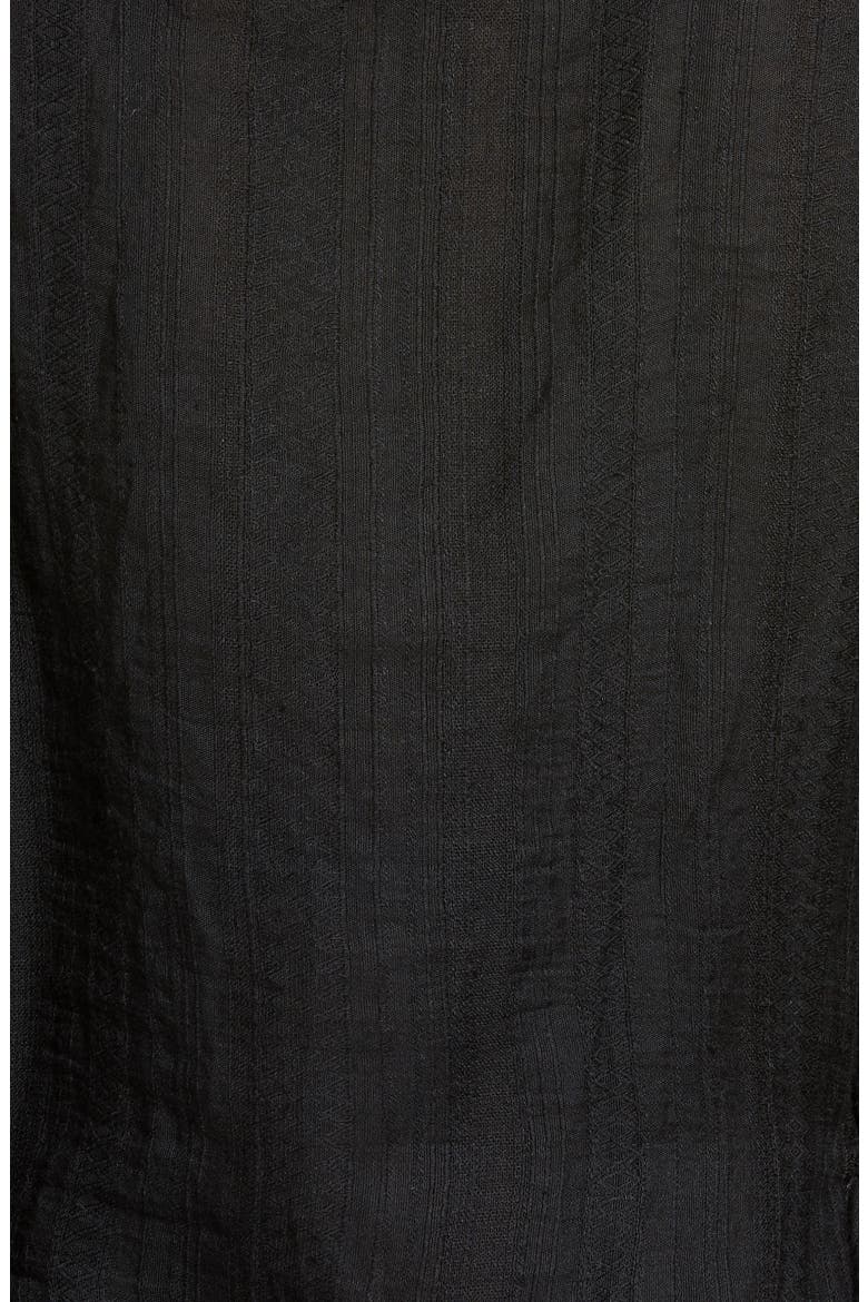Michelle Mandarin Collar Cover-Up Caftan, Alternate, color, BLACK