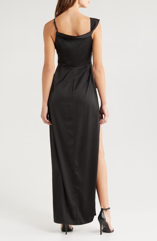 Lulus Ruched Column Gown In Black