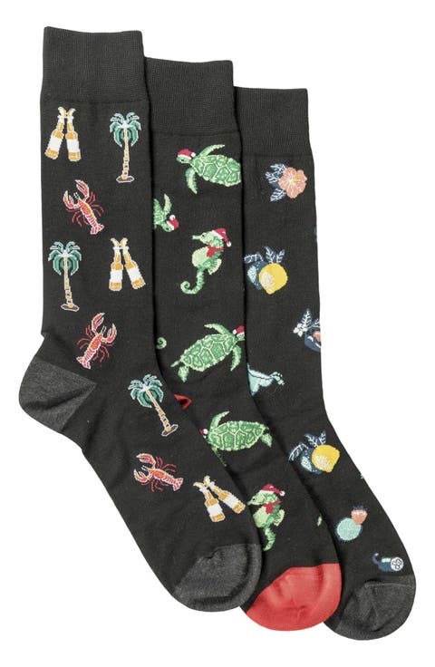 3-Pack Assorted Crew Socks Gift Box