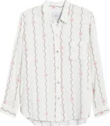 Rails Charli Seashell Stripe Linen Blend Button-Up Shirt