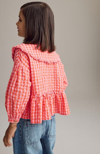 Kids' Gingham Cotton Button-Up Shirt