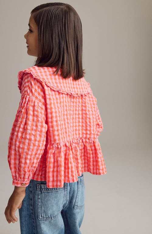 Next Kids' Gingham Cotton Button-up Shirt In Red