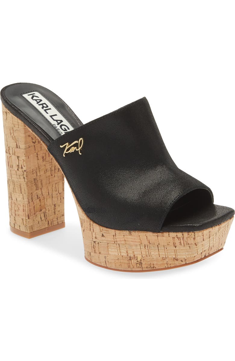 KARL LAGERFELD PARIS Hensley Platform Sandal, Main, color, Black