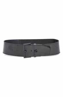 Lock Buckle Patent Leather Belt