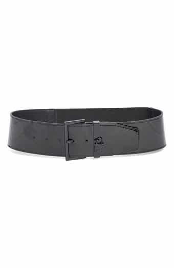 Lock Buckle Patent Leather Belt