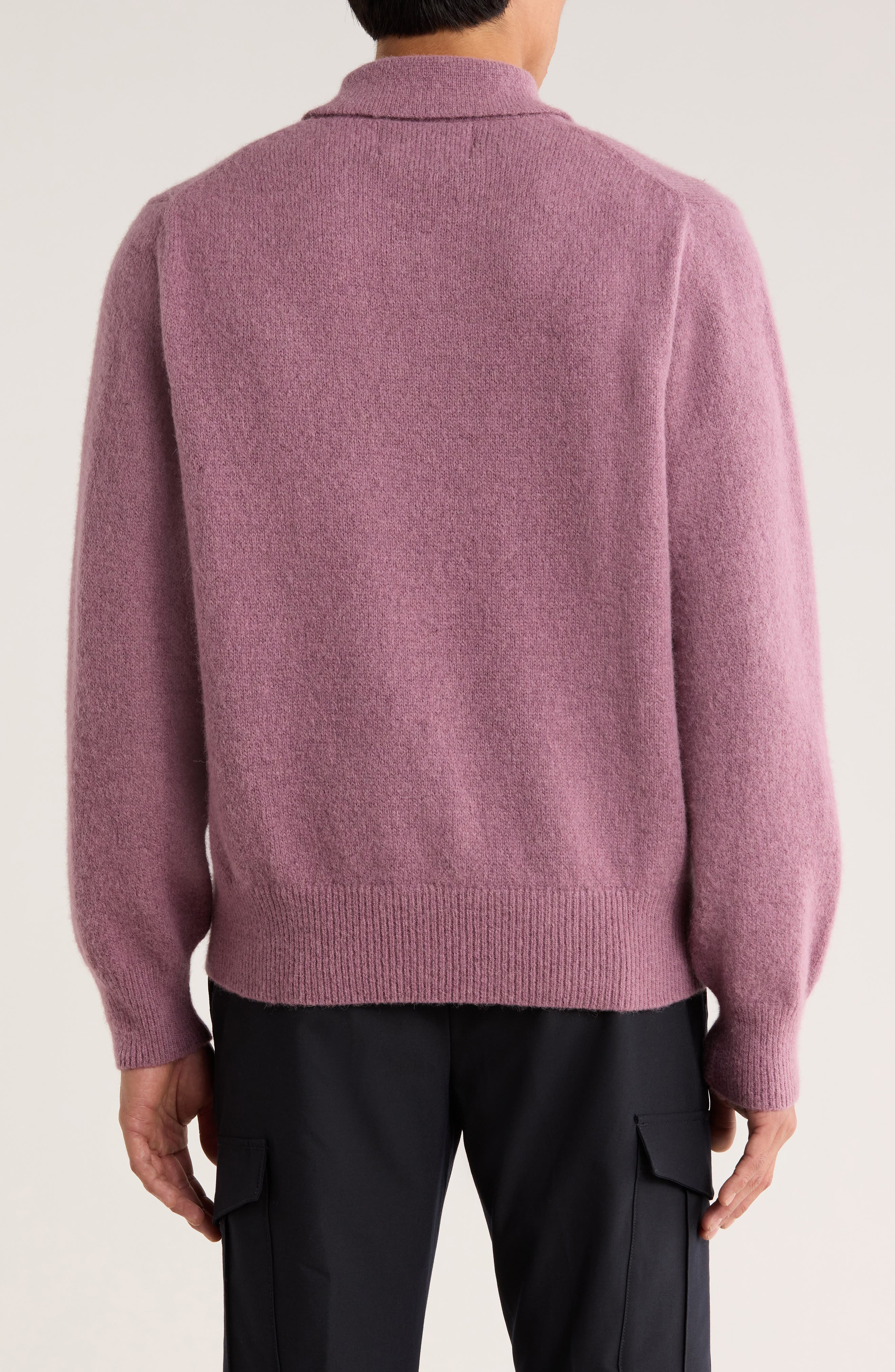 Brushed Baby Alpaca Blend Polo Sweater - image 2