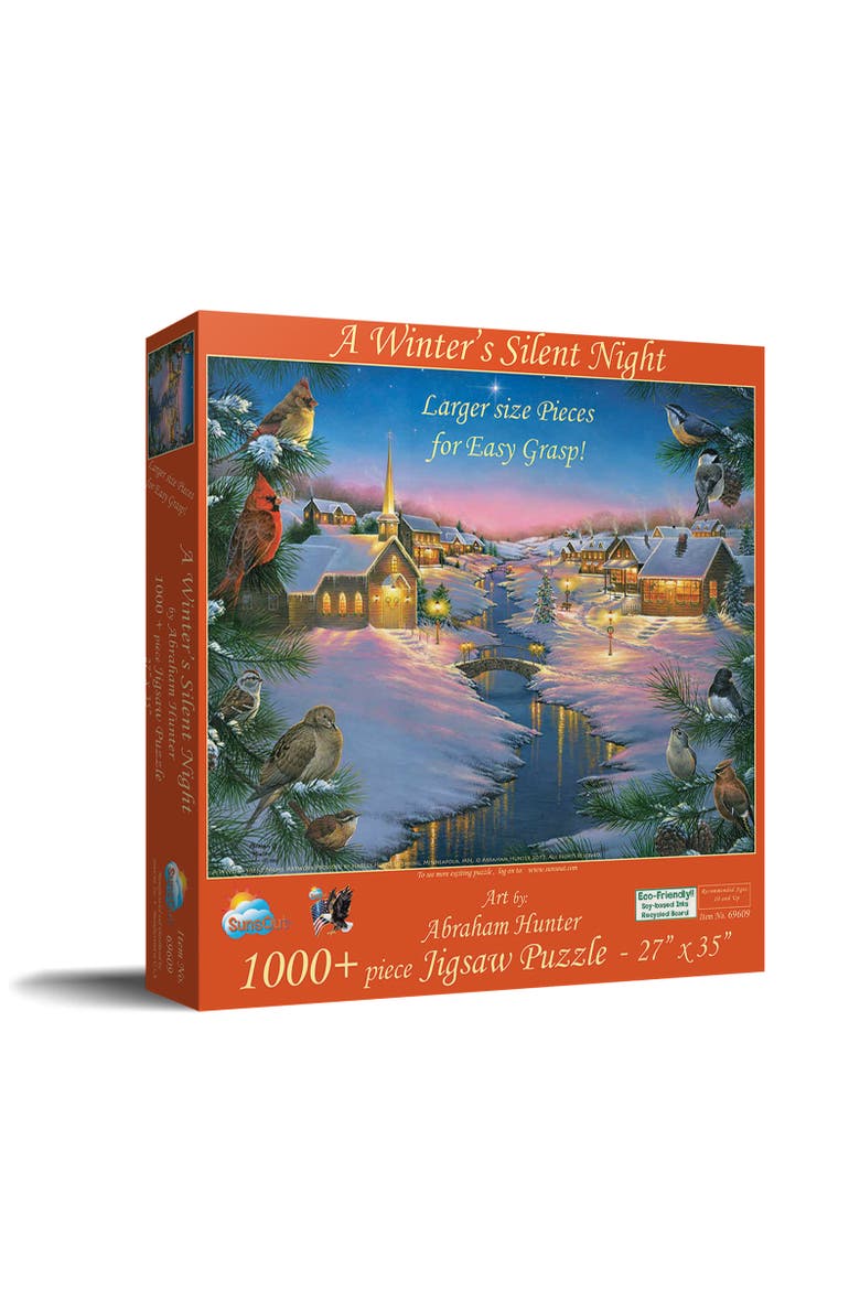 A Winter's Silent NIght 1000 piece Jigsaw Puzzle for Adults Large Pieces, Main, color, Multicolor