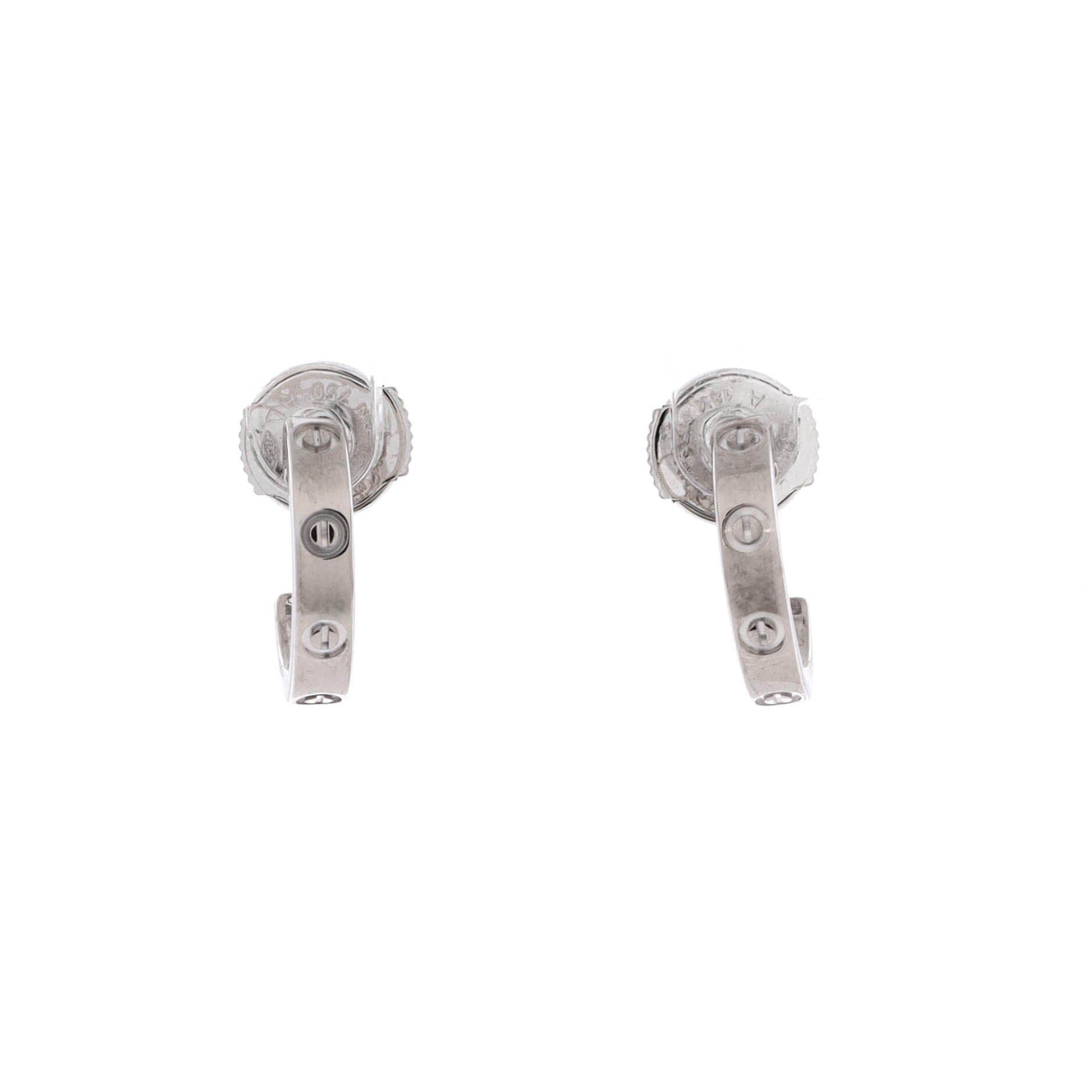 Love Hoop Earrings 18K White Gold Small, Main, color, Metallic Gold