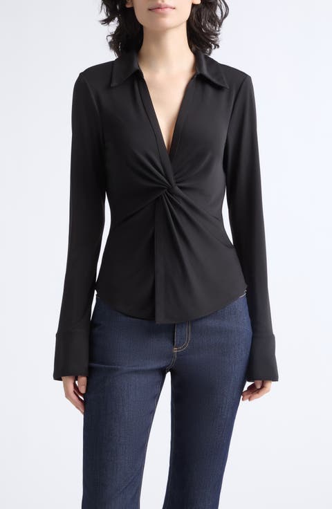 McKenna Twist Front Jersey Shirt