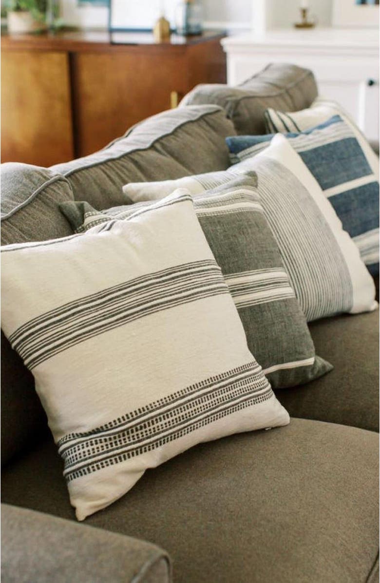 Creative Women Aden Throw Pillow Cover, Alternate, color, Natural W/ Gray