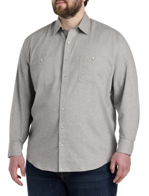 Untuckit Fit By Dxl Untuckit Hemsworth Sport Shirt In Light Grey