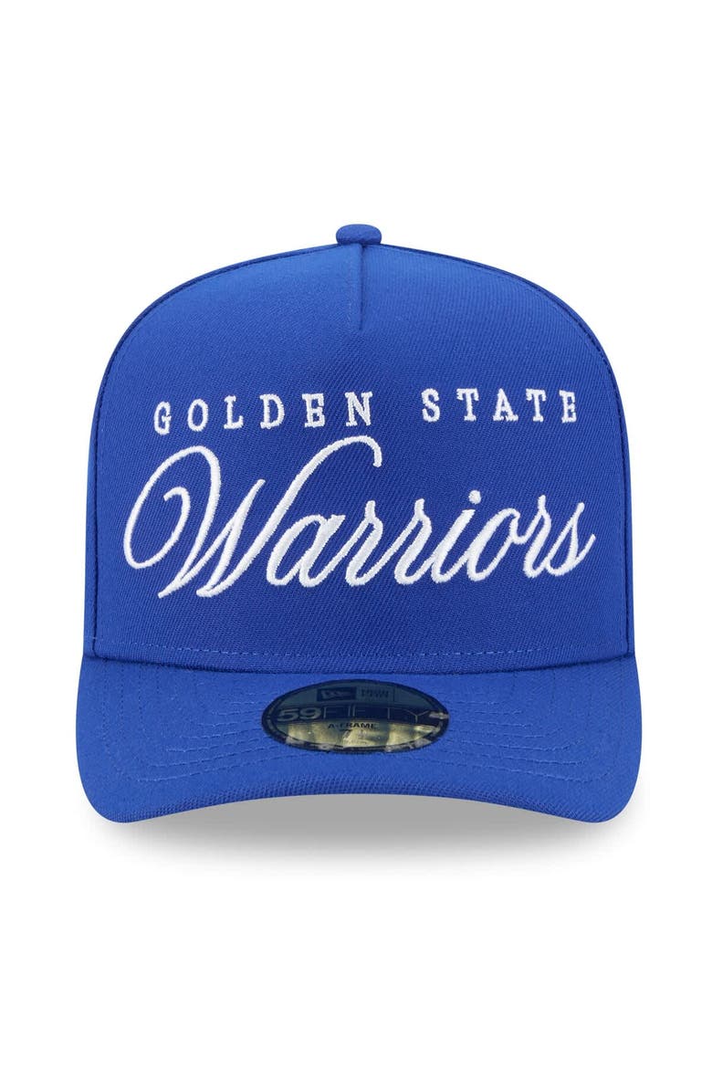 Men's New Era Royal Golden State Warriors 2025 NBA Draft A-Frame 59FIFTY Fitted Hat, Alternate, color, Royal
