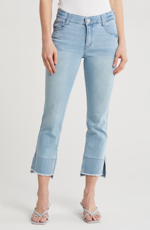 Kick Flare Step Hem Jeans (Powder Blue Artisnal)