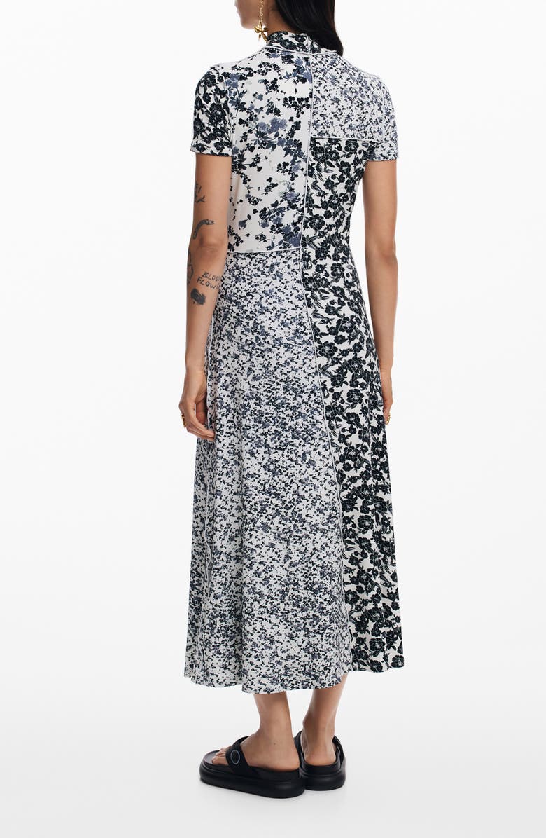 Desigual Patchsi Floral Print A-Line Dress, Alternate, color, 