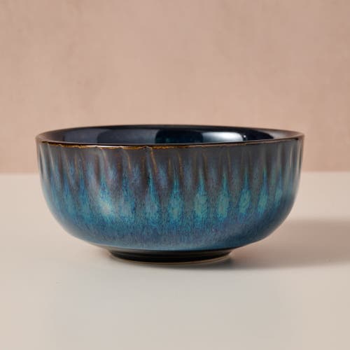 Ten Thousand Villages Canh Drip Glaze Bowl In Blue
