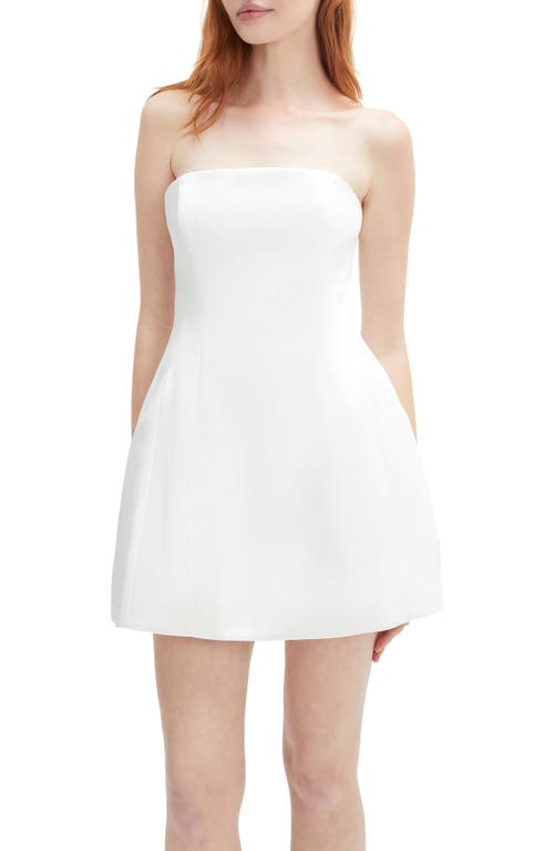 Bardot Karoline Strapless Satin Minidress In White