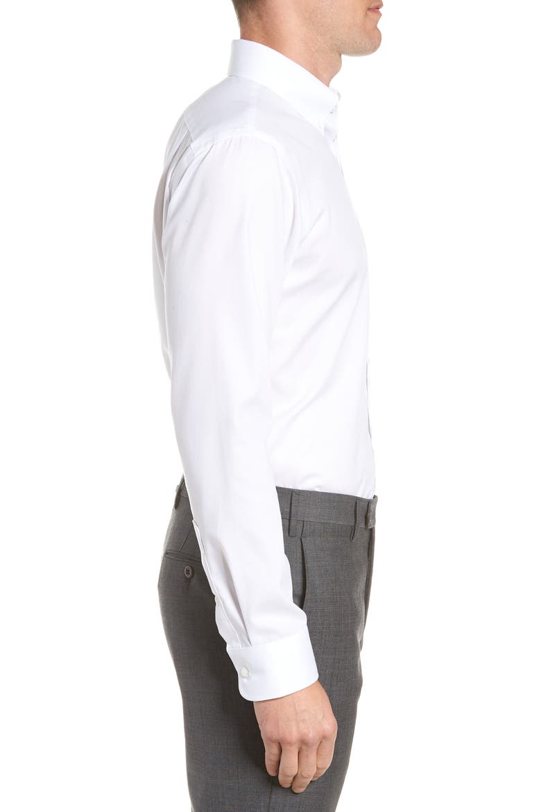 Trim Fit Non-Iron Dress Shirt, Alternate, color, WHITE
