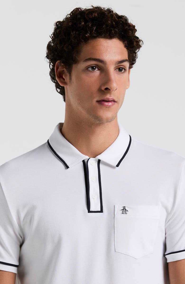 Original Penguin Earl Tipped Piqué Polo, Alternate, color, Bright White