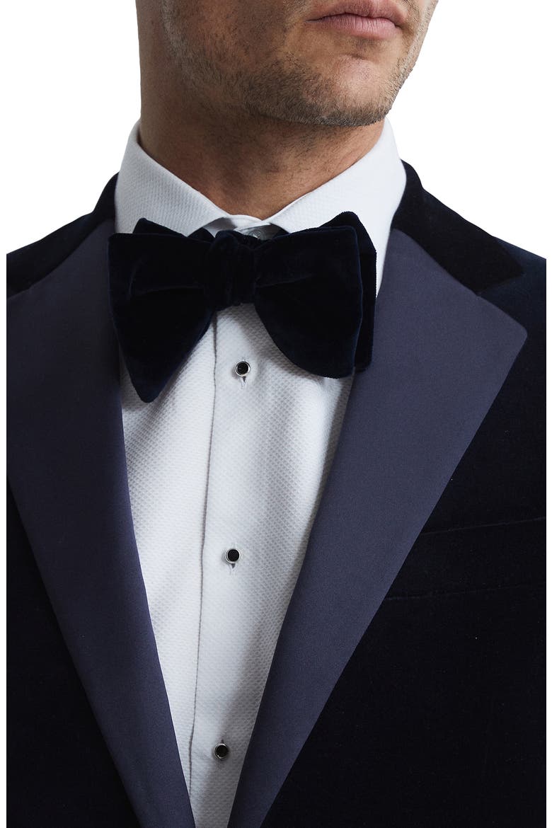 Ace Black Cotton Stretch Velvet Dinner Jacket, Alternate, color, NAVY
