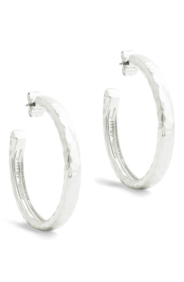 Anabel Aram Jewelry Medium Farrier Hoop Earrings, Main, color, Silver