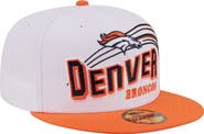 New Era Men's New Era White/Orange Denver Broncos Retro Swoop 59FIFTY Fitted Hat