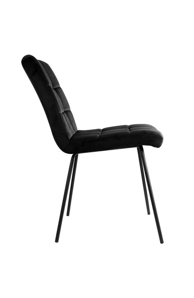 Elama 2 Piece Velvet Tufted Accent Chairs with Metal Legs, Alternate, color, Black