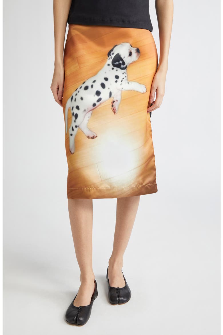 Dalmatian Print Satin Midi Skirt (Women) | Nordstrom