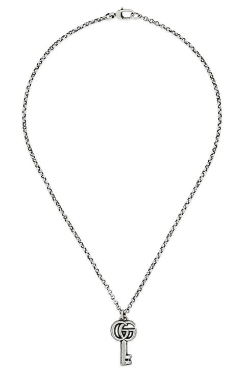 GG Silver Key Necklace