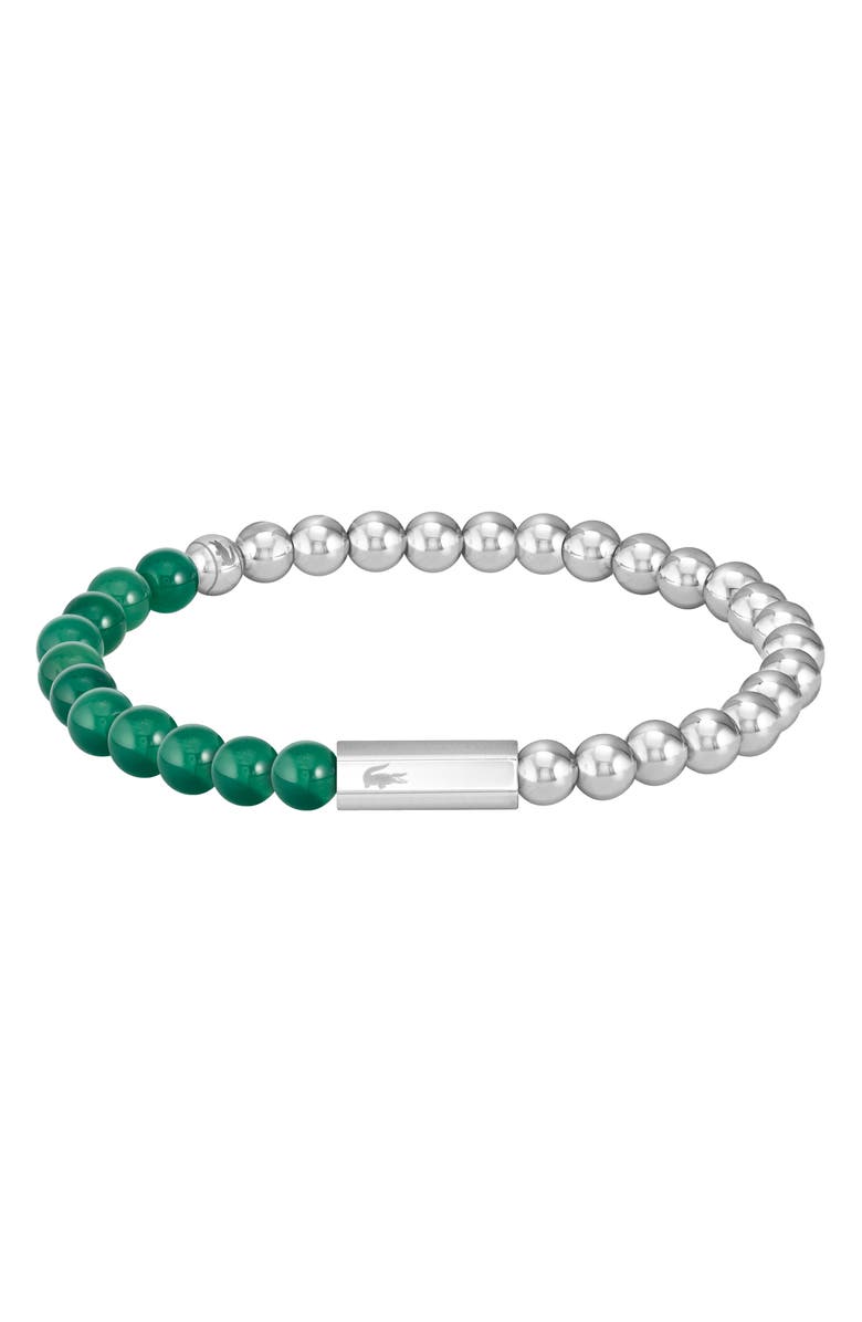 Lacoste Men's Scottie Bracelet, Main, color, Silver / Green