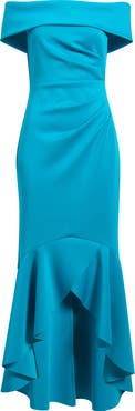 Eliza J Off the Shoulder High-Low Gown