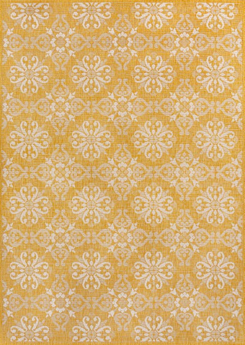 Amora Traditional Mediterranean Tile Design Indoor/Outdoor Area Rug