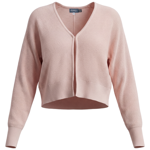 Parallel Line Textured Stripe Cropped Knit Cardigan