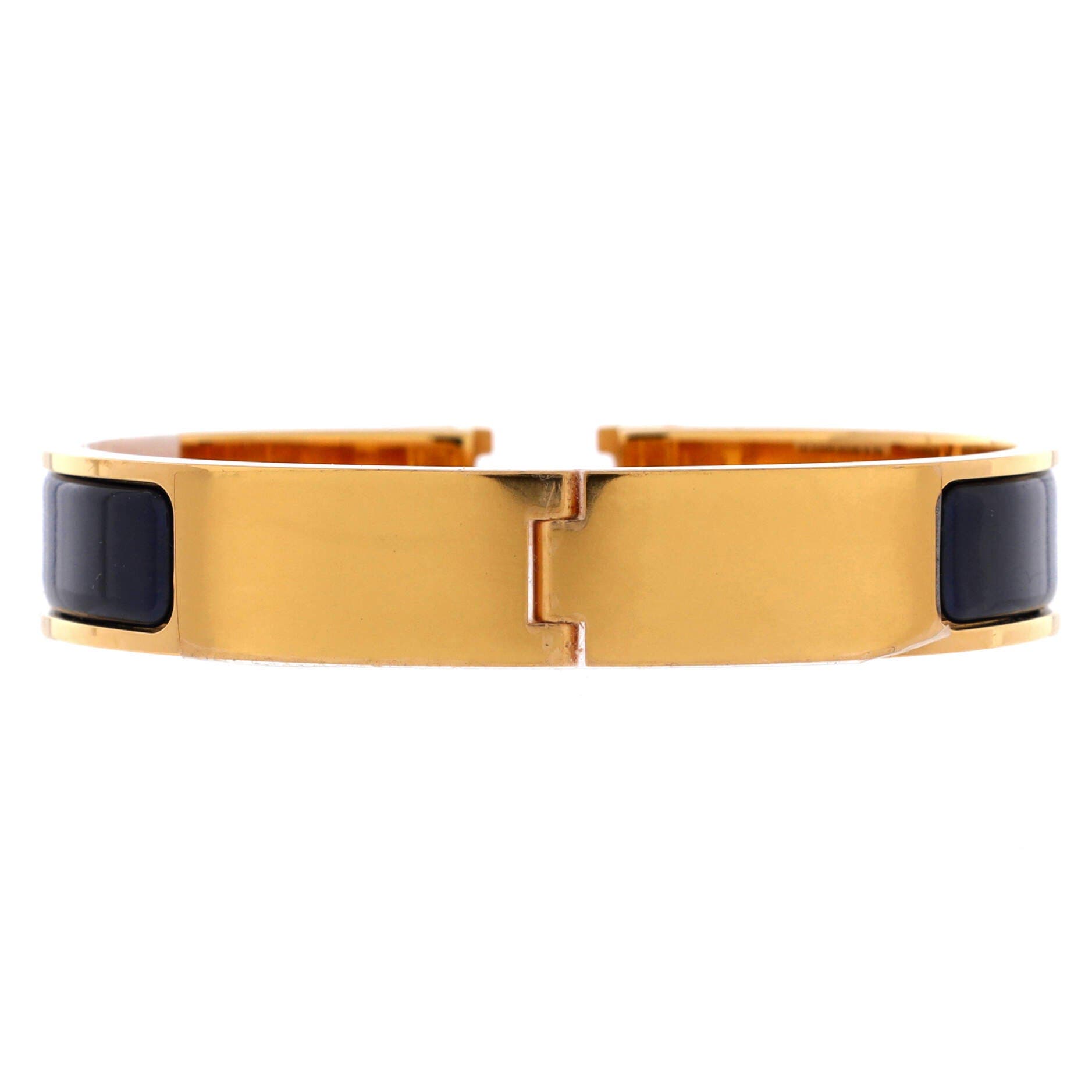 Pre-Owned Hermes Clic H Bracelet Enamel Narrow, Alternate, color, Blue