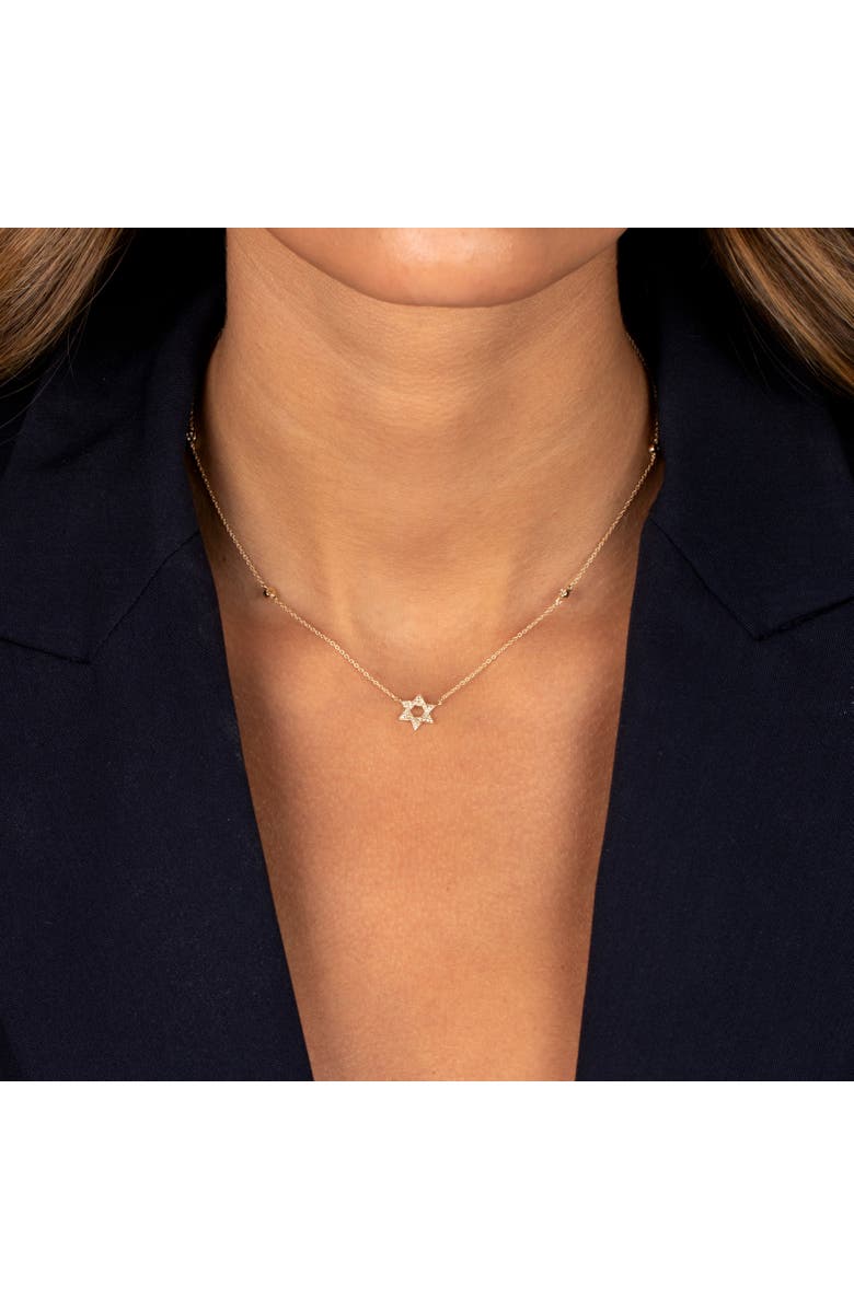 BY ADINA EDEN Diamond X Bezel Star of David Necklace 14K, Alternate, color,