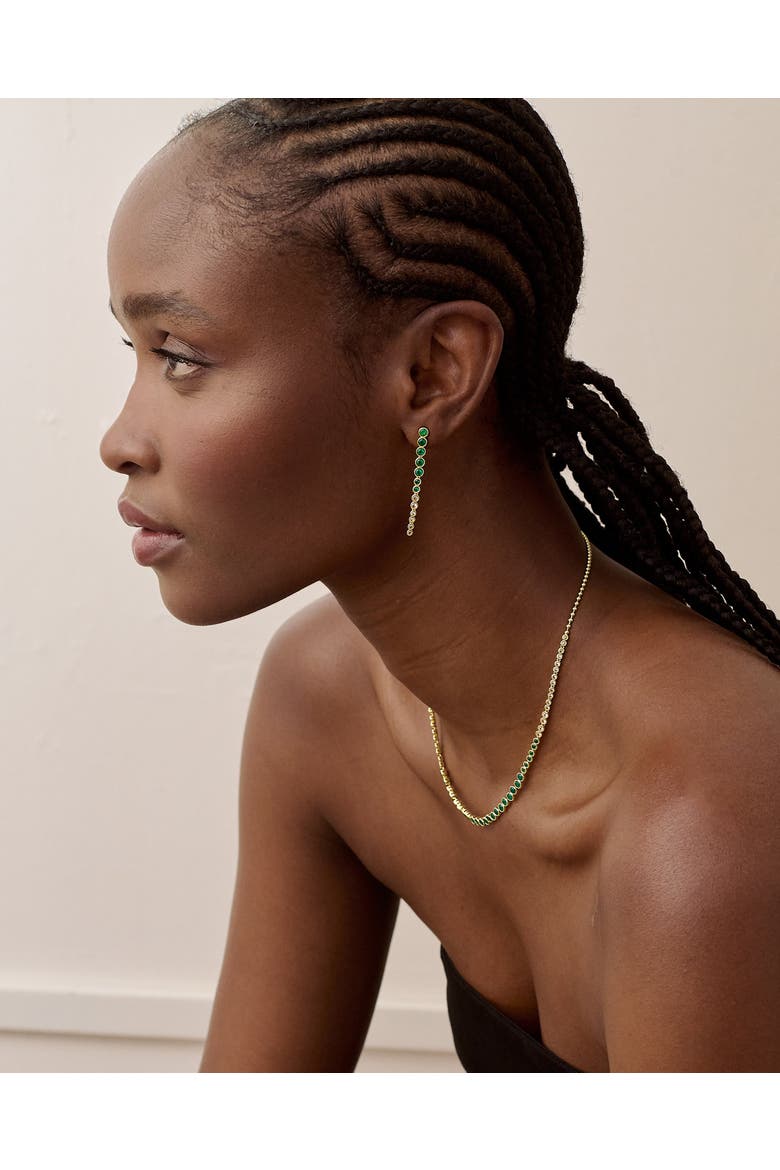 Serena Tennis Drop Earrings, Alternate, color, Green
