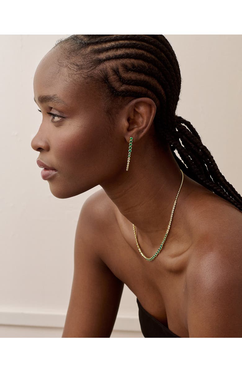 Edge of Ember Serena Tennis Drop Earrings, Alternate, color, Green