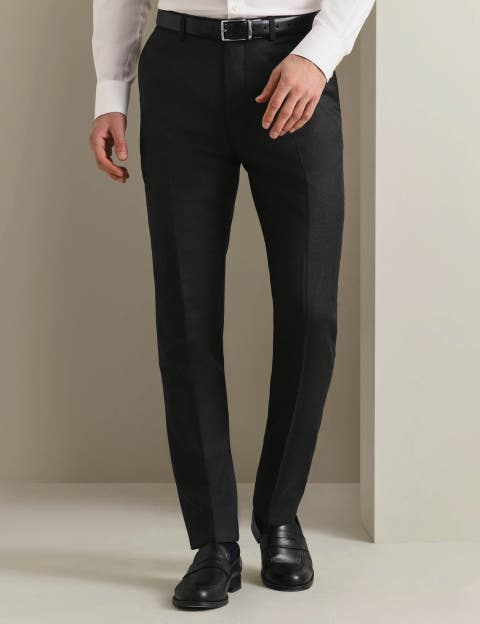 Birdseye Slim Fit Italian Luxury Suit Pants
