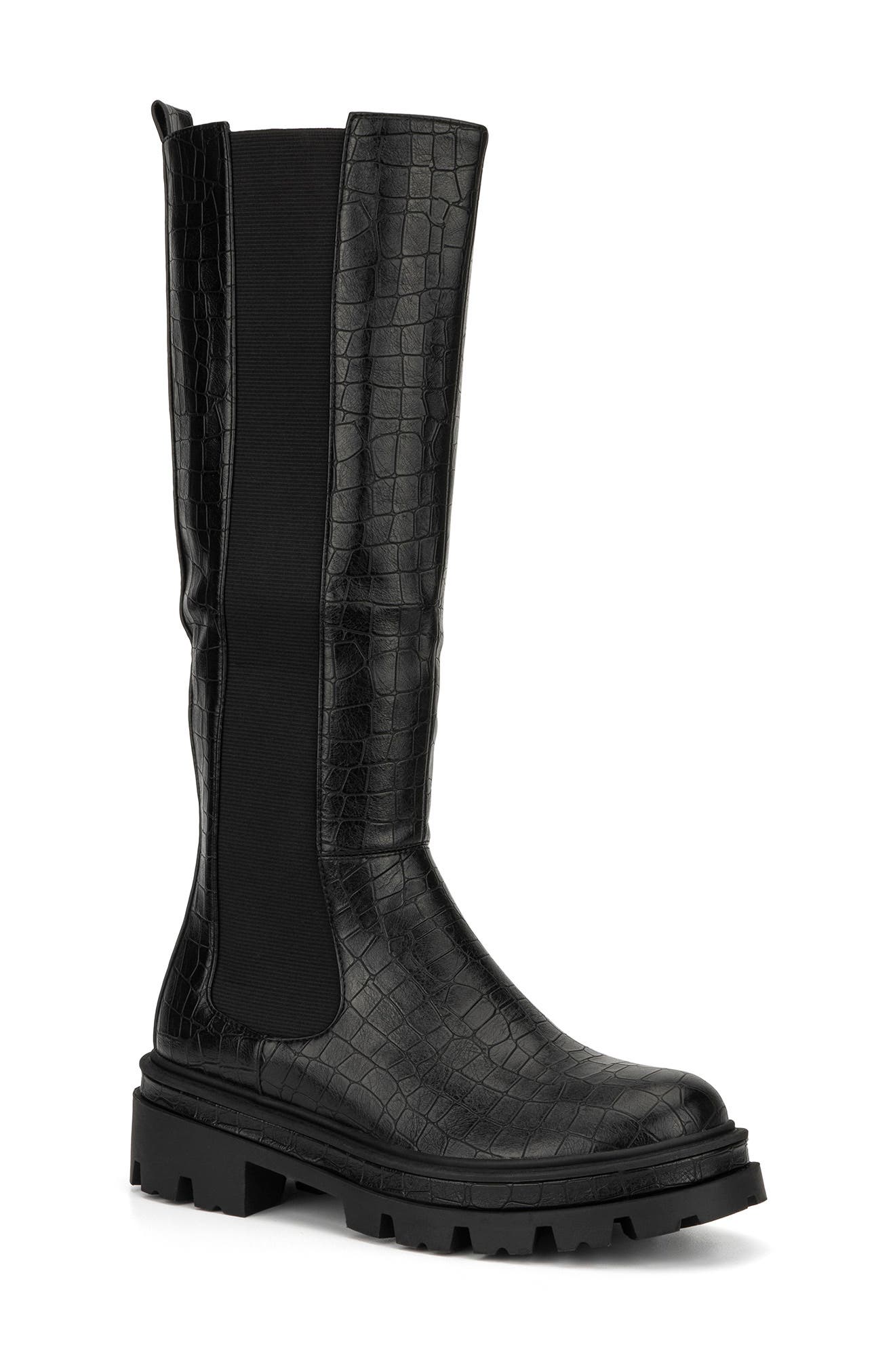 TORGEIS Madina Croc Embossed Lug Sole Boot, Main, color, 