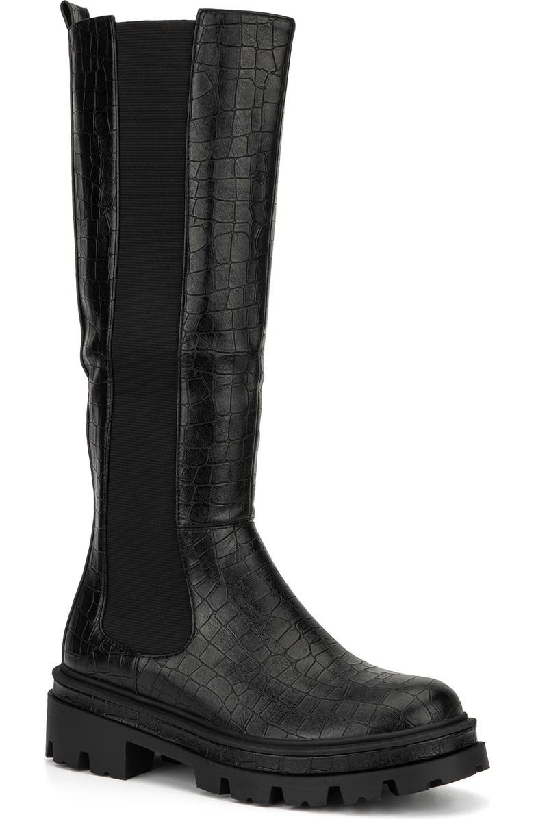 TORGEIS Madina Croc Embossed Lug Sole Boot, Main, color,