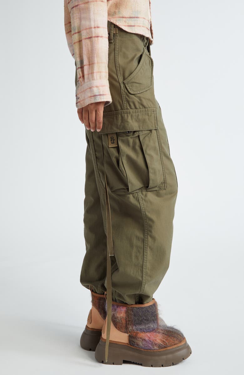 R13 Cotton Twill Parachute Cargo Pants, Alternate, color, Vintage Olive Drab