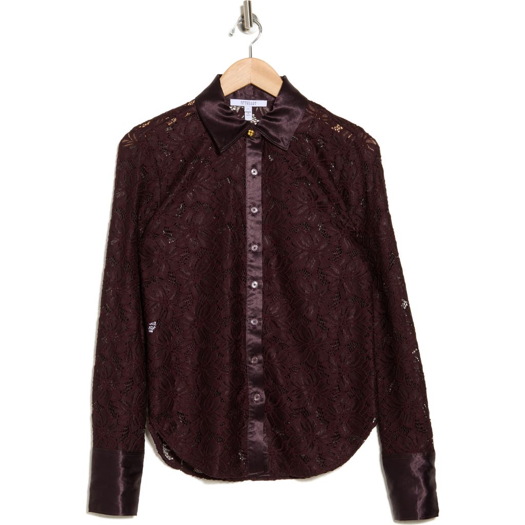Derek Lam 10 Crosby Raissa Button-up Shirt In Aubergine