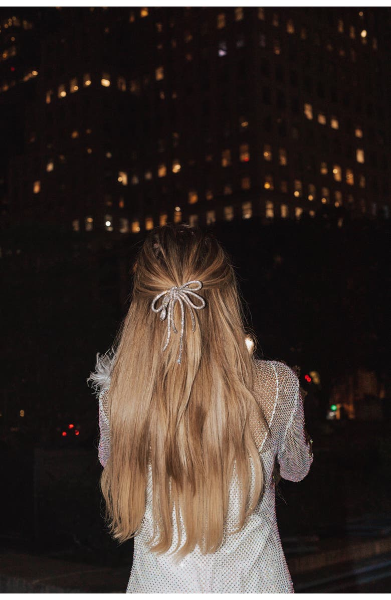 Untamed Petals Park Avenue Bow, Alternate, color, Silver