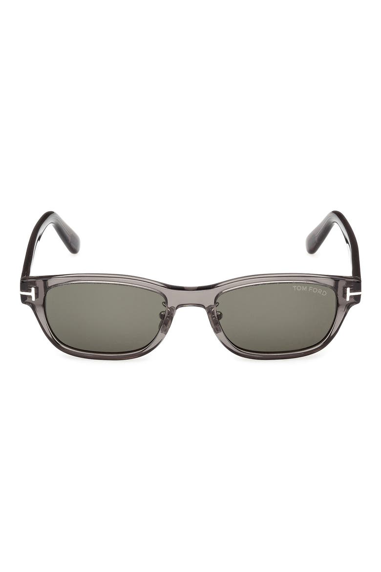 52mm Rectangular Sunglasses, Main, color, GREY/ OTHER / GREEN