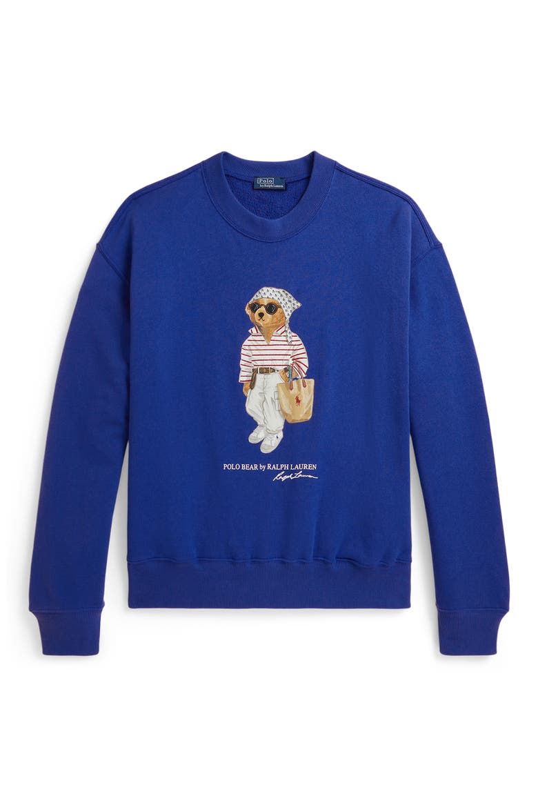 Polo Bear Lightweight Fleece Graphic Sweatshirt, Alternate, color, GALA BLUE