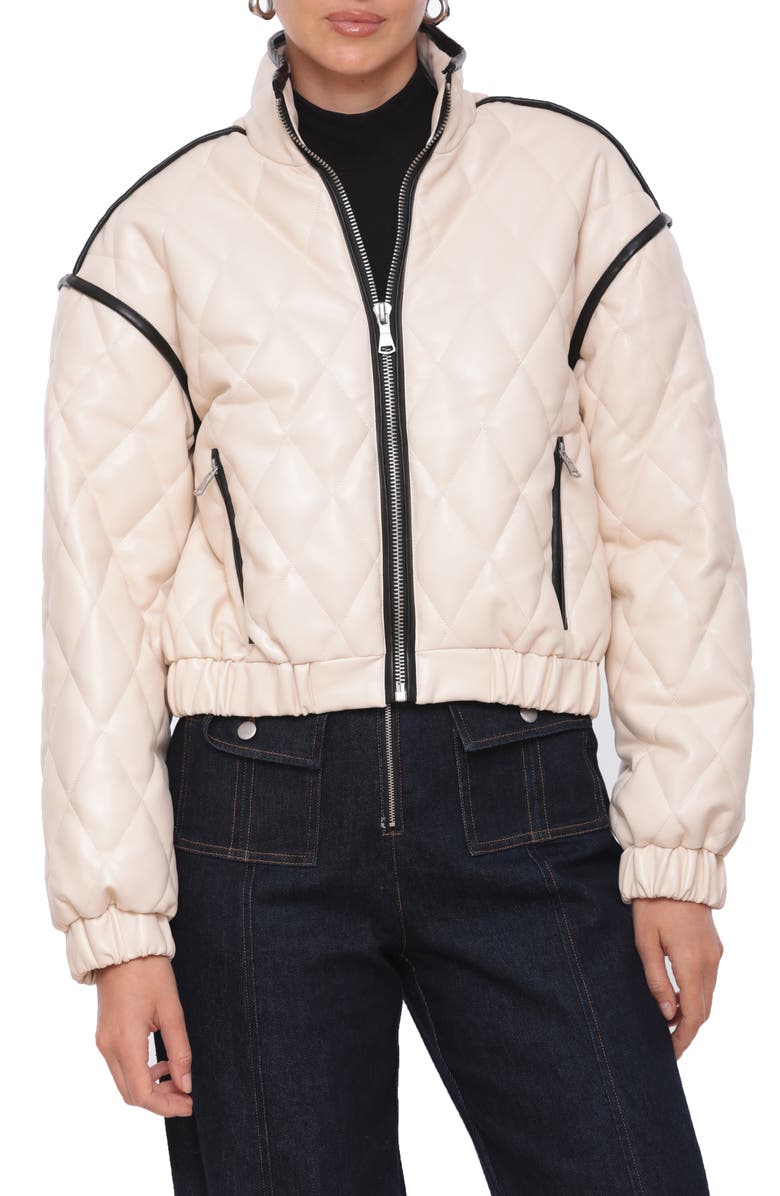 Avec Les Filles Diamond Quilted Bomber Jacket, Alternate, color, 