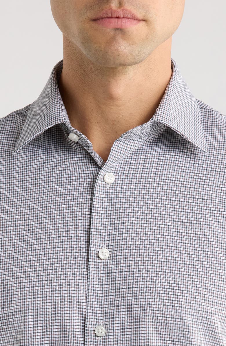 Nordstrom Trim Fit Premium Check Cotton Button-Up Shirt, Alternate, color, Green- Brown Bono Plaid